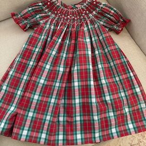 Classic Whimsy plaid smocked Christmas dress